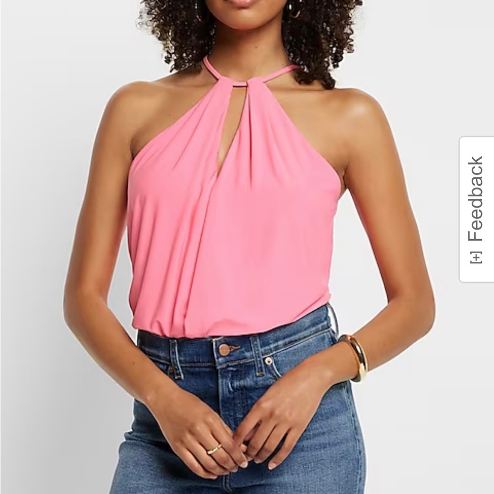 Express Surplice Cutout Halter Cami